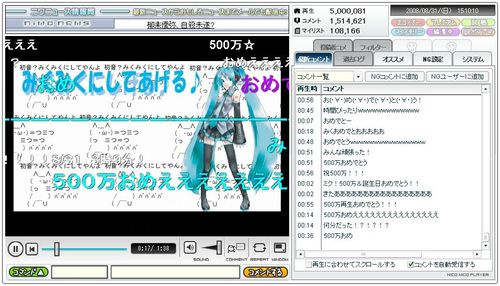 「みくみくにしてあげる♪」500万再生突破
